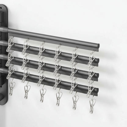 Étendoir à linge mural rabattable aluminium avec pinces