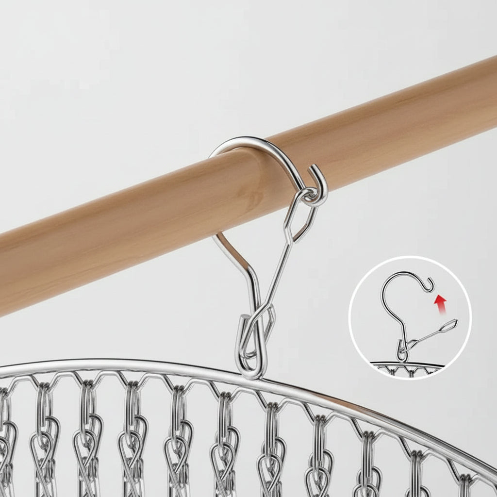 Cintre pour étendoir à linge inox 20 pinces