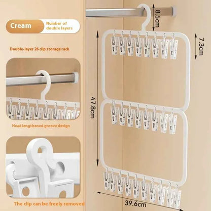 Petit étendoir à linge multi pinces pliable