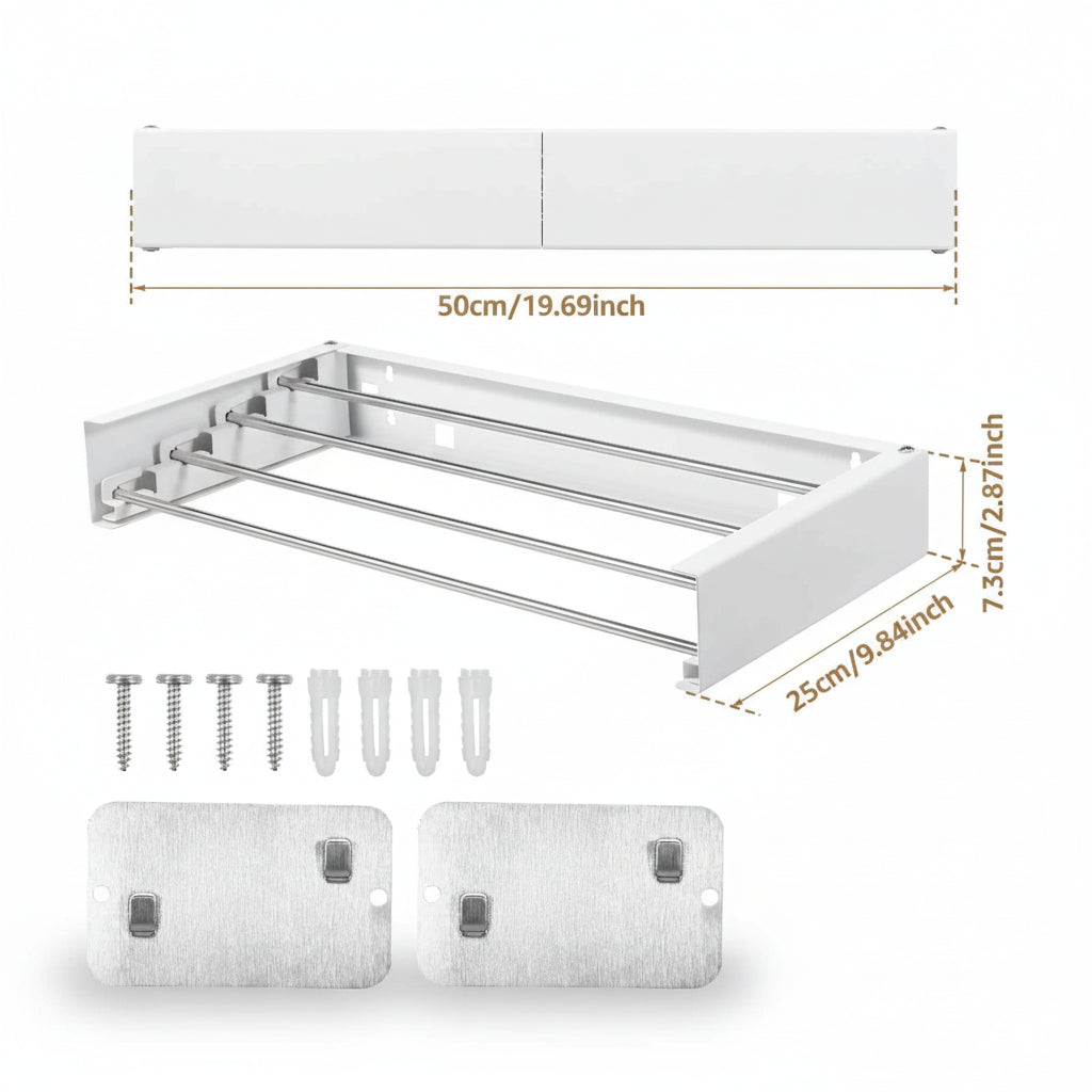 Étendoir à linge mural rabattable inox pliable