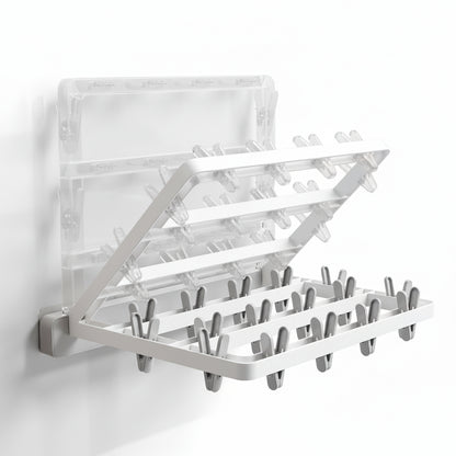 Étendoir à linge mural rabattable avec pinces socks