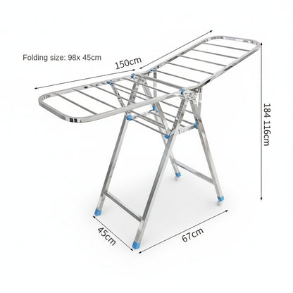 Étendoir à linge pliable inox intérieur extérieur