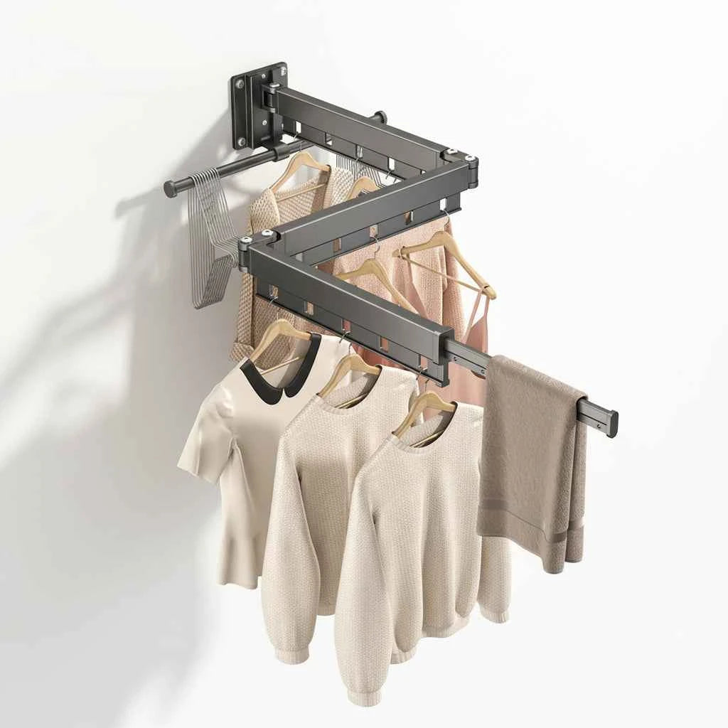 Étendoir à linge mural rabattable aluminium pliable