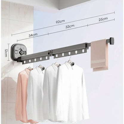 Étendoir à linge mural rétractable en aluminium
