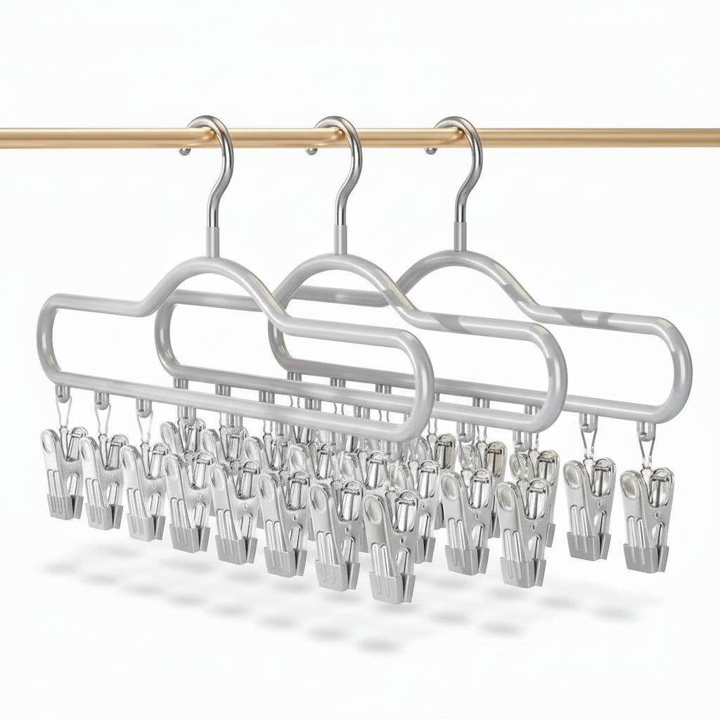 Cintre pour étendoir à linge avec pinces multiples