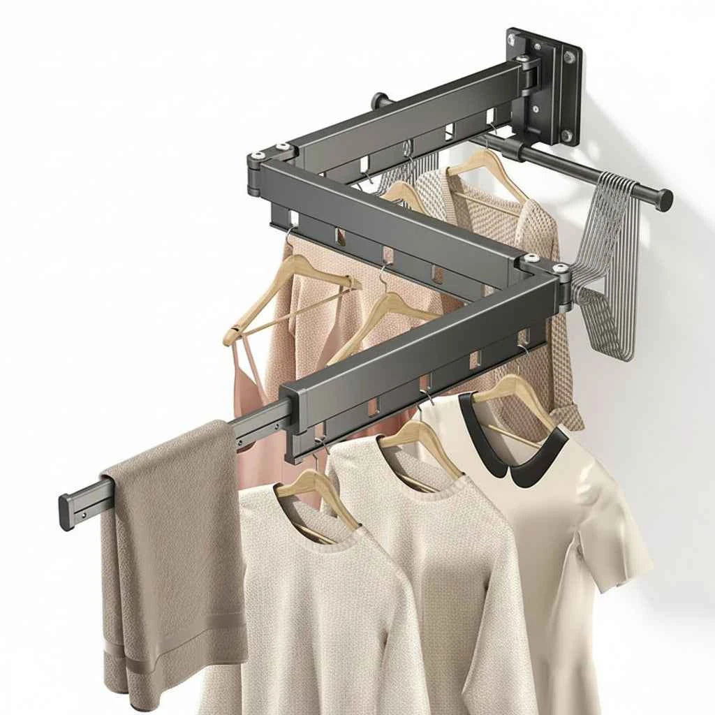 Étendoir à linge mural rabattable aluminium pliable