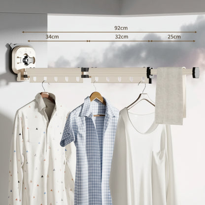 Étendoir à linge mural rétractable en aluminium