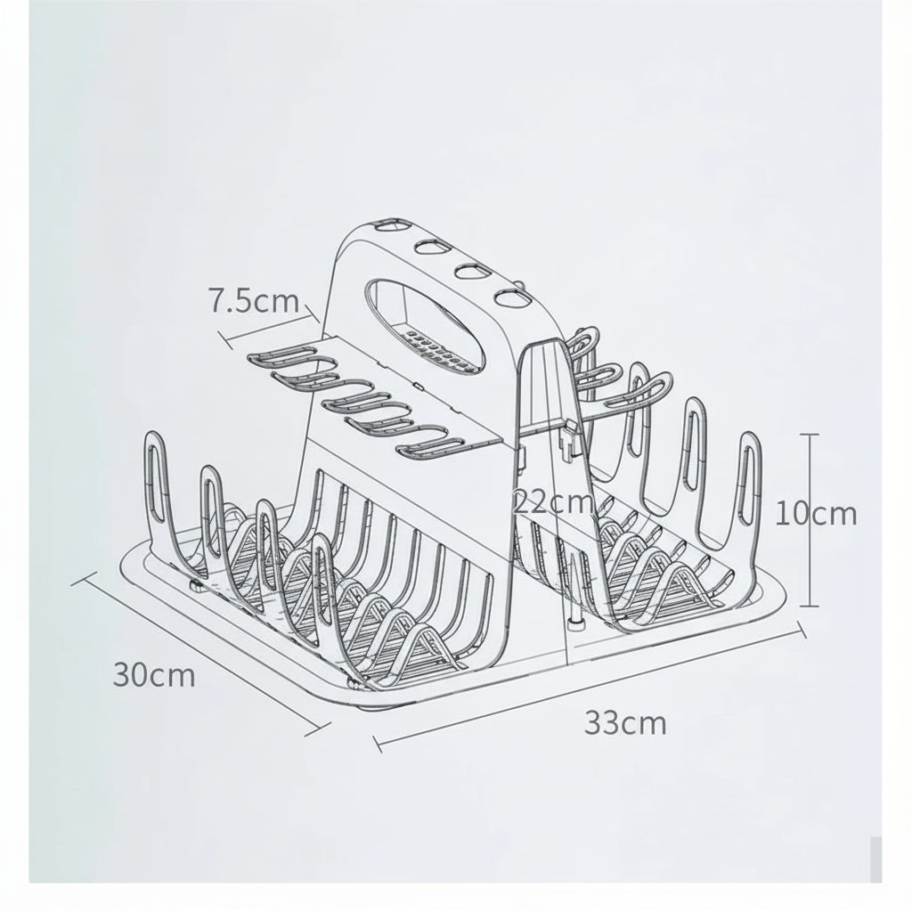 Fil pour étendoir à linge pour biberons pliable