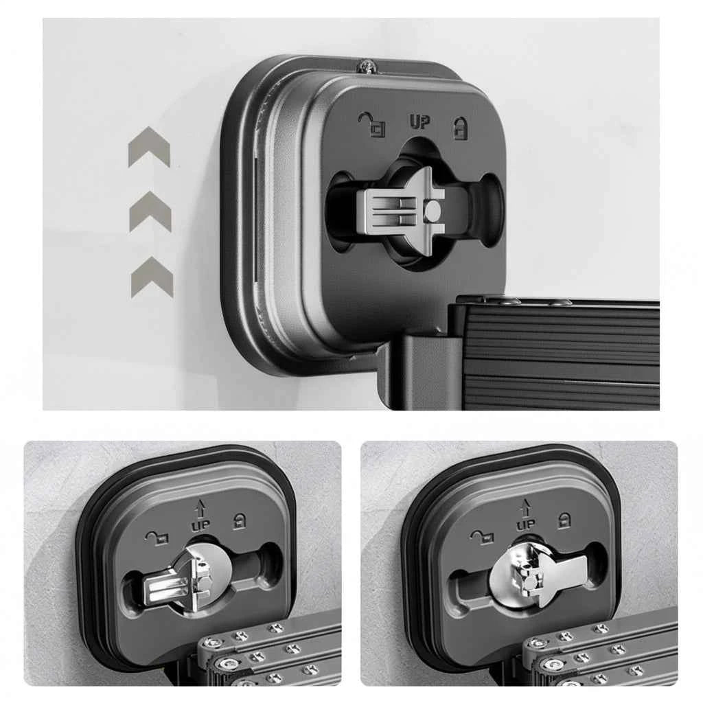 Étendoir à linge mural rétractable aluminium sans perçage