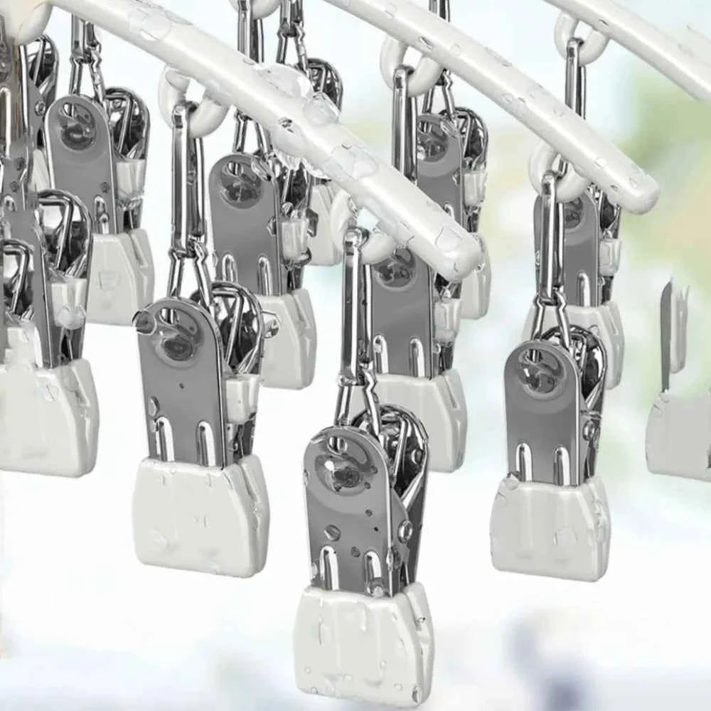 Cintre pour étendoir à linge avec pinces antidérapantes