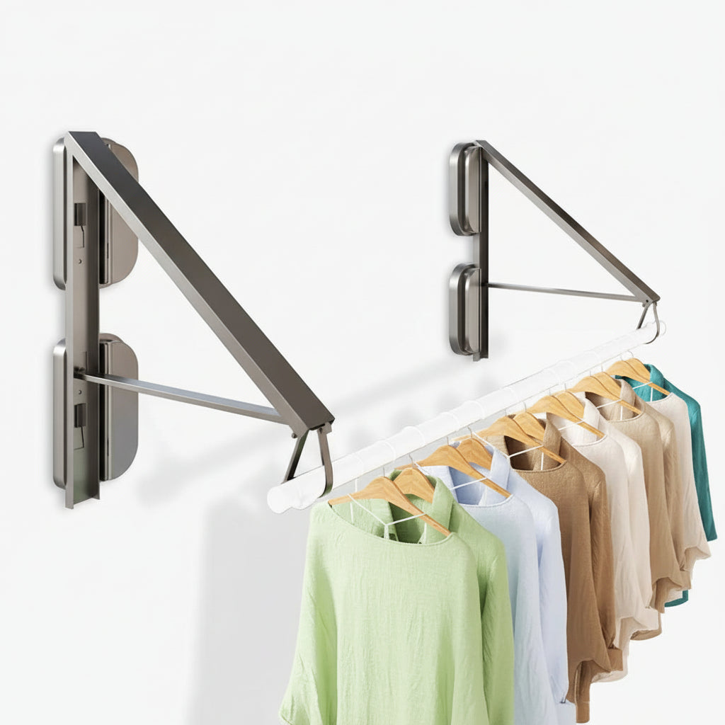 Étendoir à linge mural rétractable acier carbone balcon