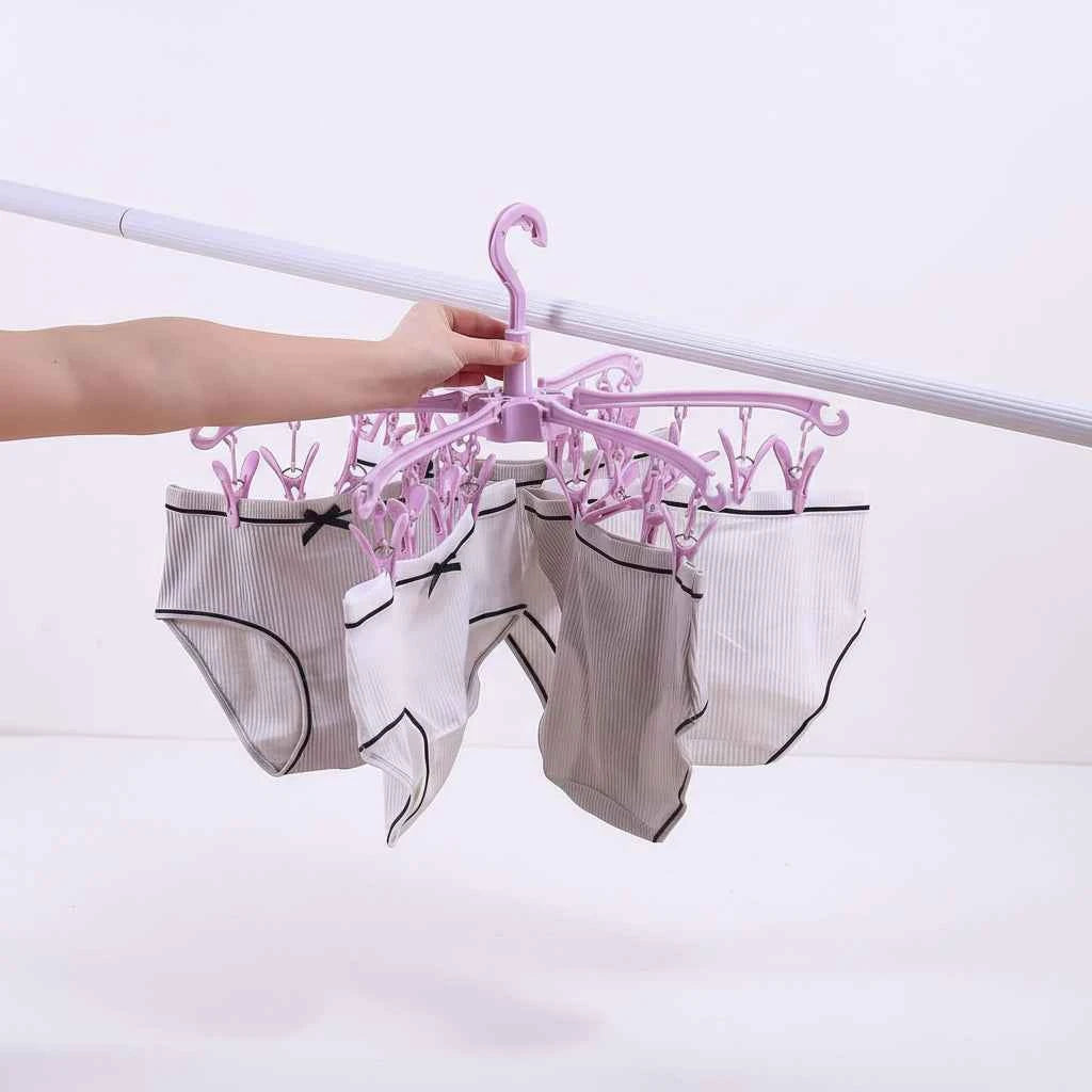 Petit étendoir à linge 24 pinces pliable rotatif