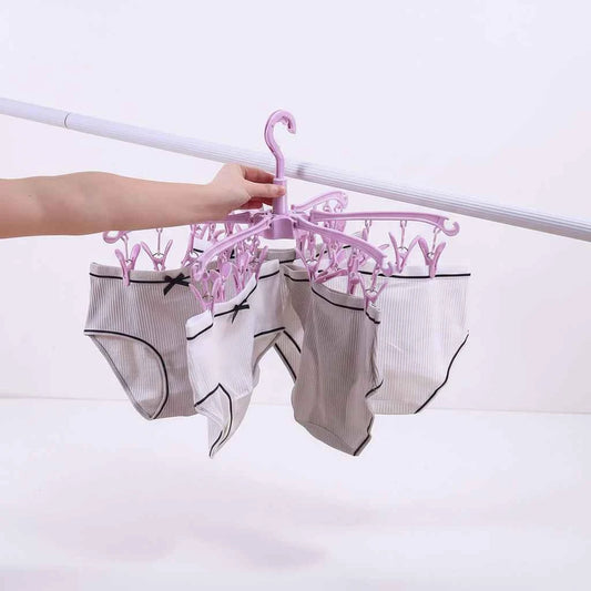 Petit étendoir à linge 24 pinces pliable rotatif