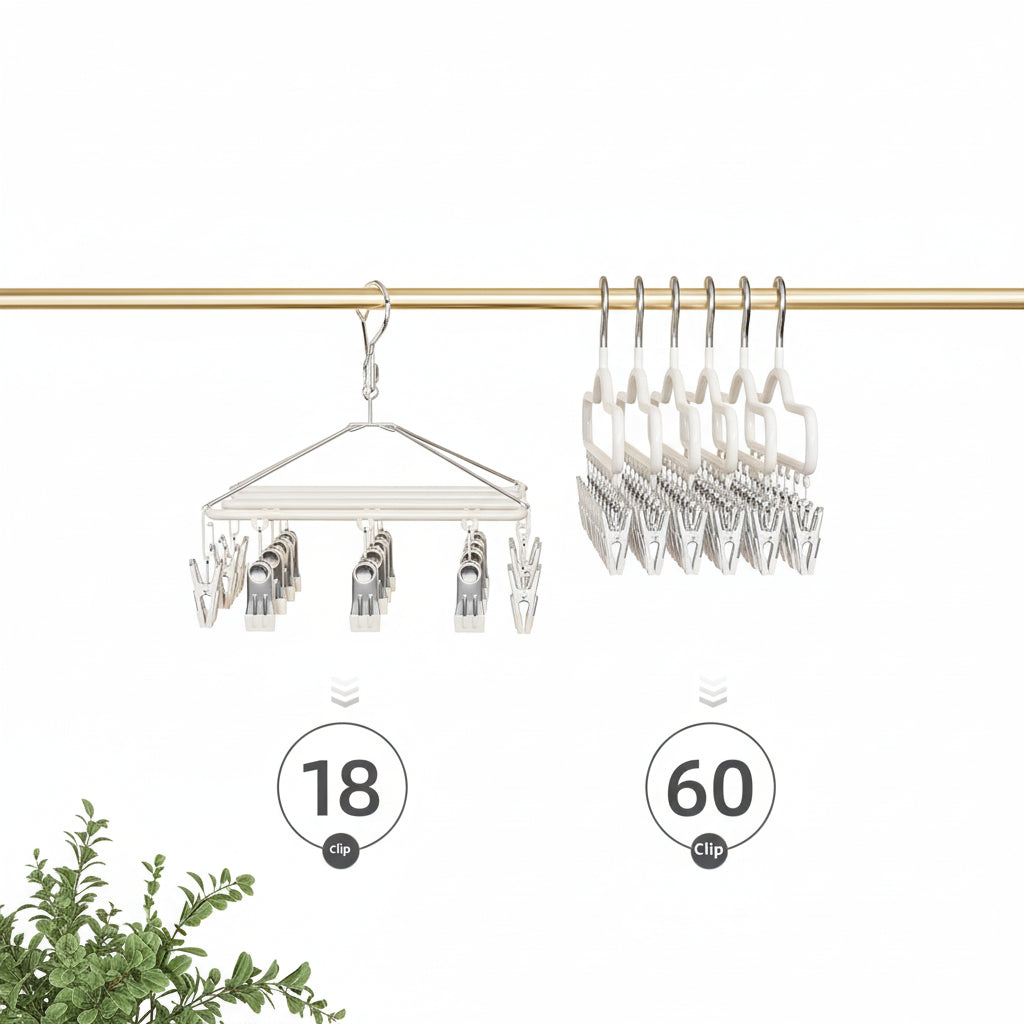 Cintre pour étendoir à linge avec pinces multiples