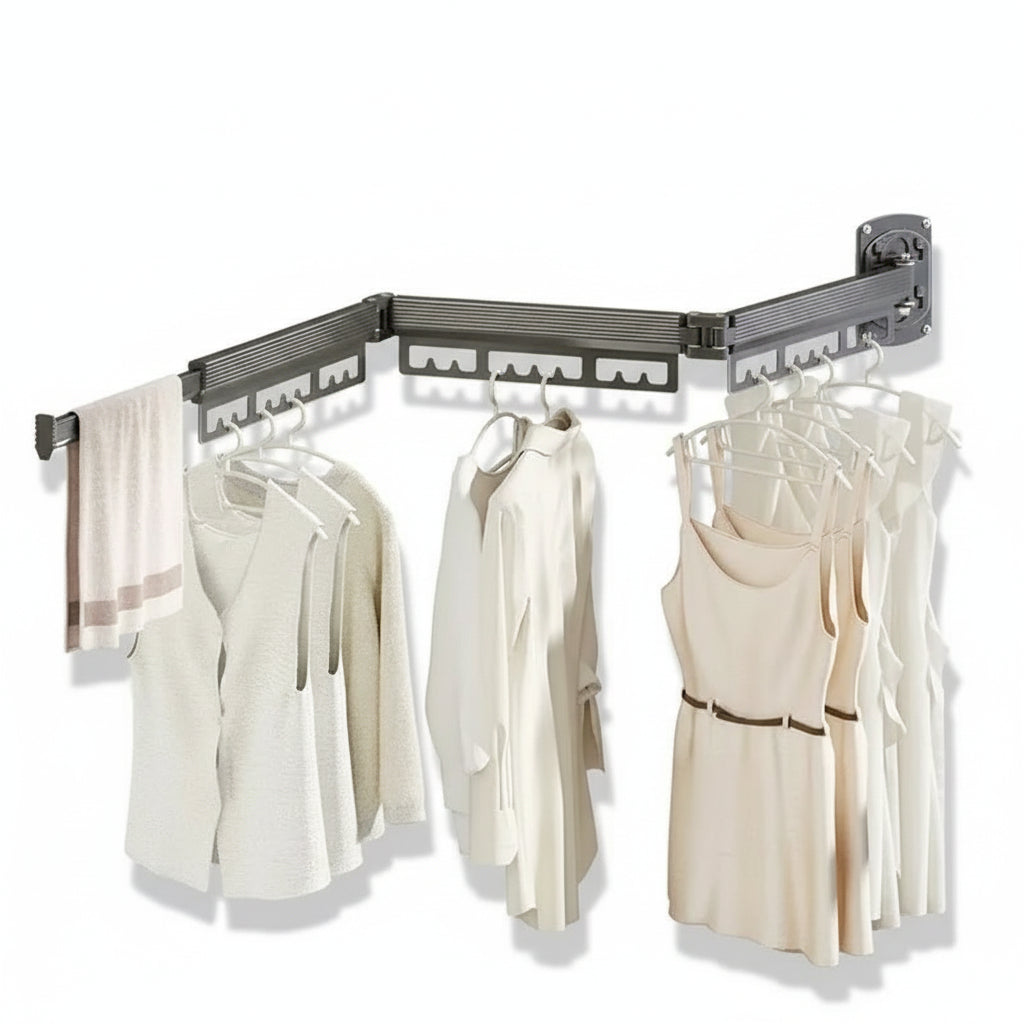 Étendoir à linge mural rétractable aluminium robuste