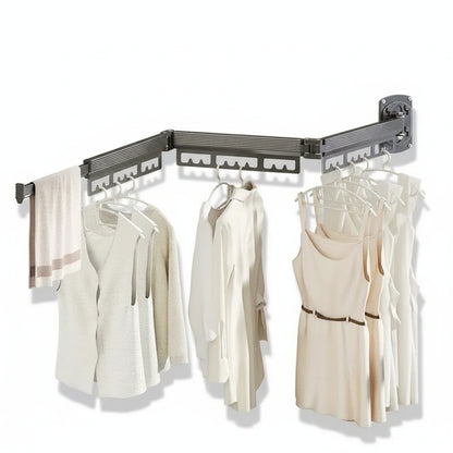 Étendoir à linge mural rétractable aluminium robuste