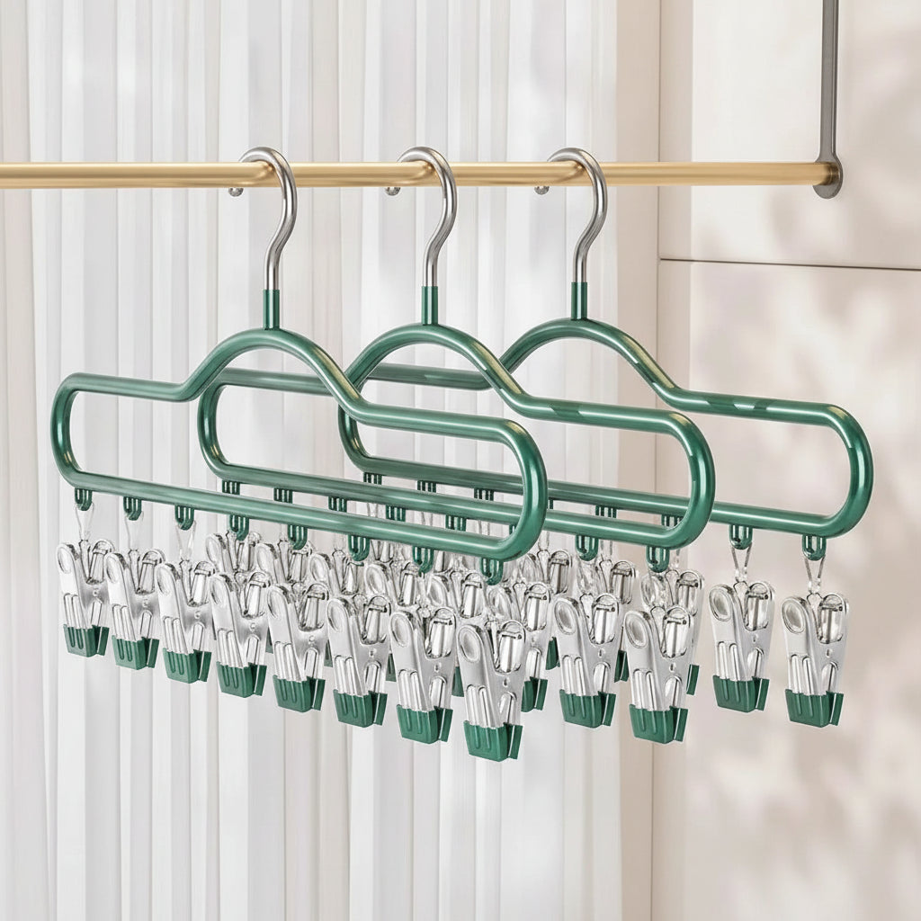 Cintre pour étendoir à linge avec pinces multiples