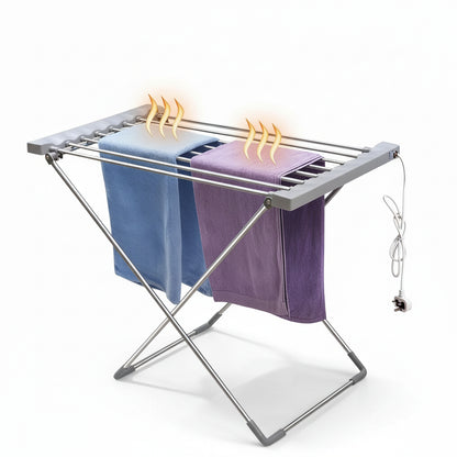 Étendoir à linge chauffant pliable en aluminium