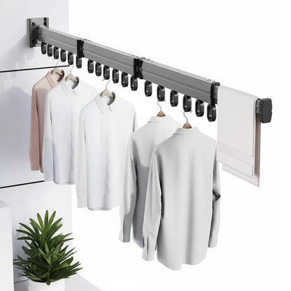 Étendoir à linge mural rétractable en aluminium pliable
