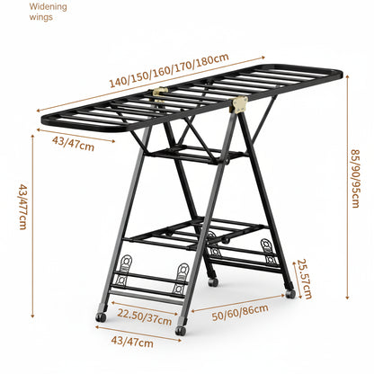 Étendoir à linge pliable en acier carbone mobile