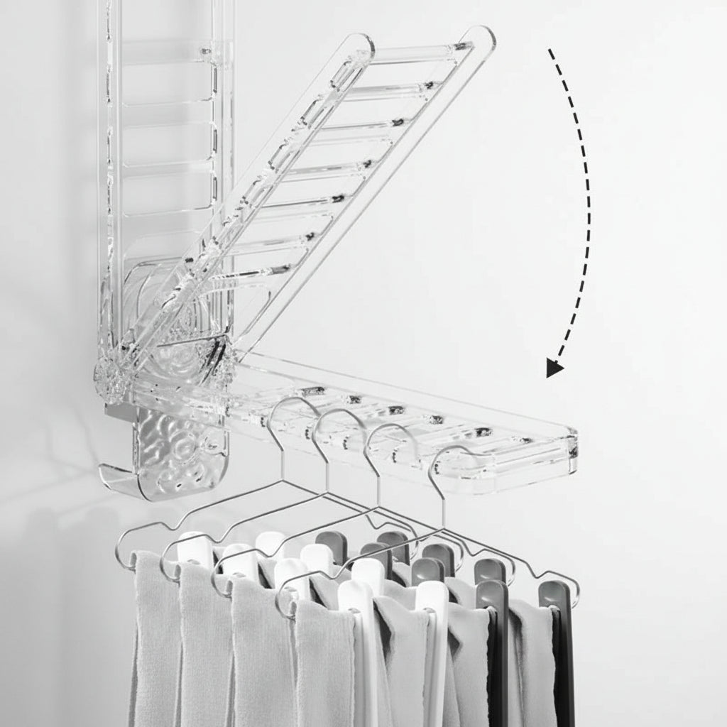 Étendoir à linge mural ventouse pliable