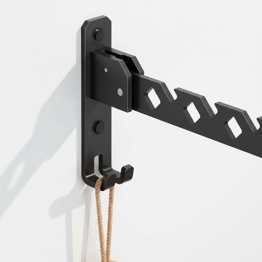 Étendoir à linge mural rabattable inox 180° pliable