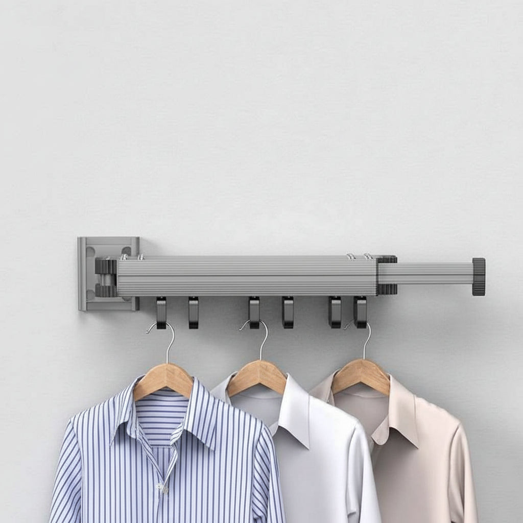 Étendoir à linge mural rétractable en aluminium pliable