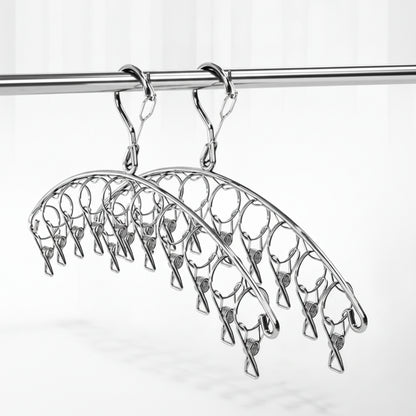 Cintre pour étendoir à linge inox avec pinces