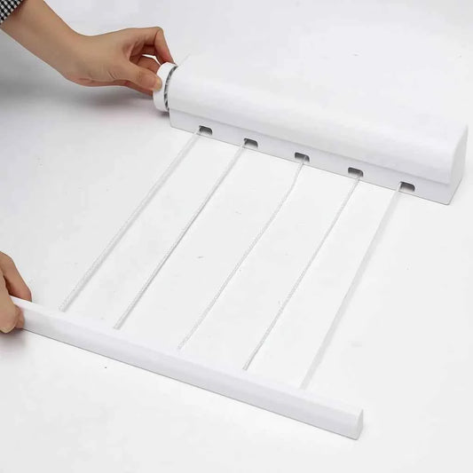 Étendoir à linge mural rétractable 5 fils extensible