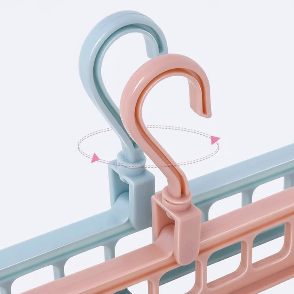 Cintre pour étendoir à linge multifonction 9 trous