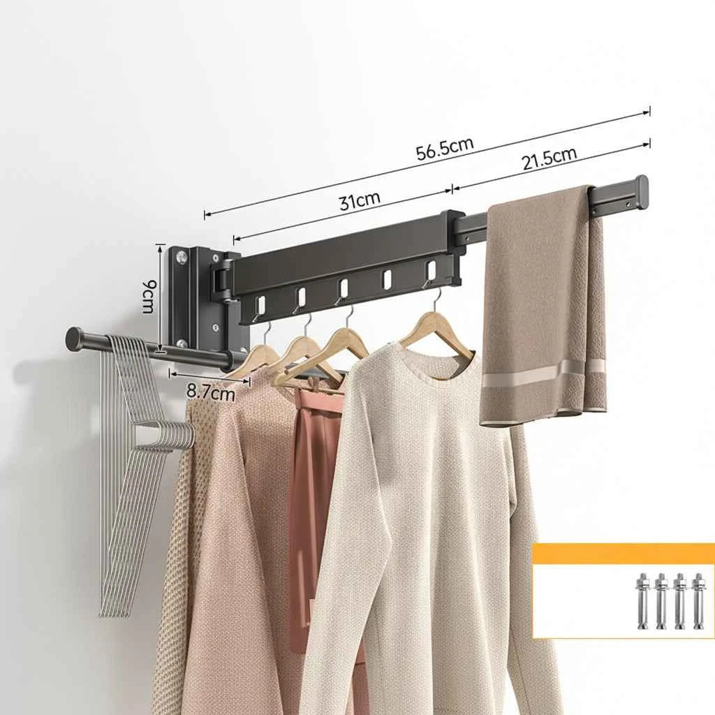 Étendoir à linge mural rabattable aluminium pliable