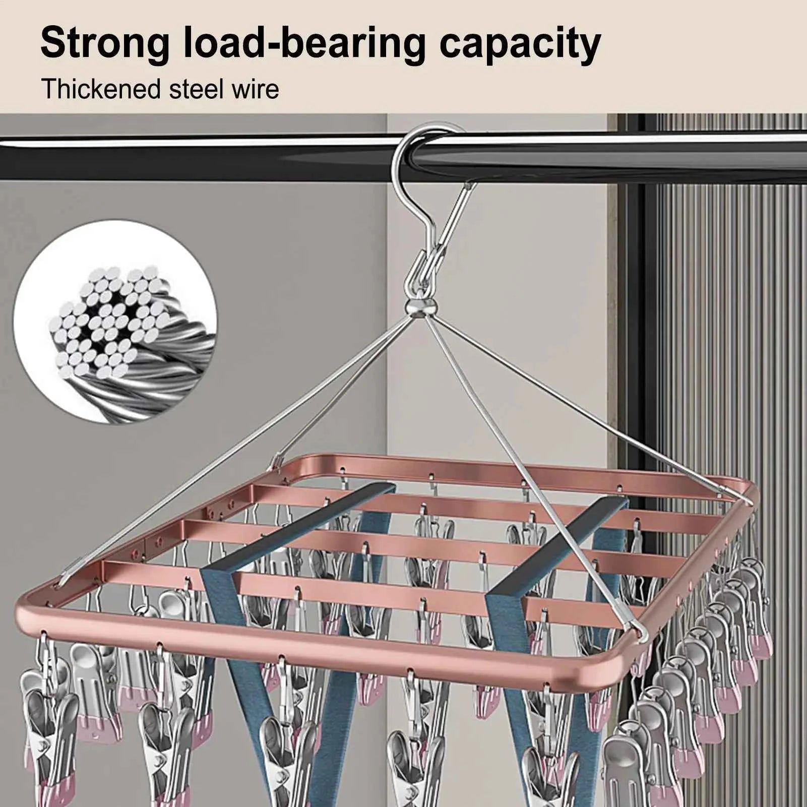 Étendoir à linge en aluminium avec 36 pinces