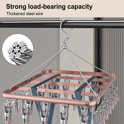 Étendoir à linge en aluminium avec 36 pinces