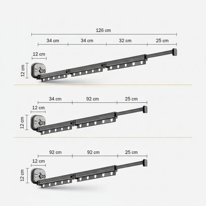 Étendoir à linge mural rétractable aluminium ventouse
