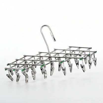 Petit étendoir à linge inox pliable à pinces
