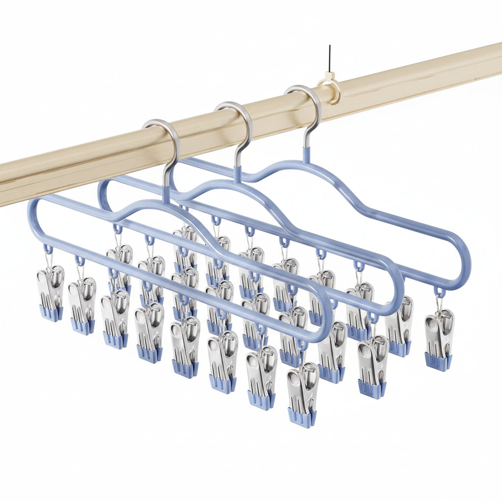 Cintre pour étendoir à linge avec pinces multiples