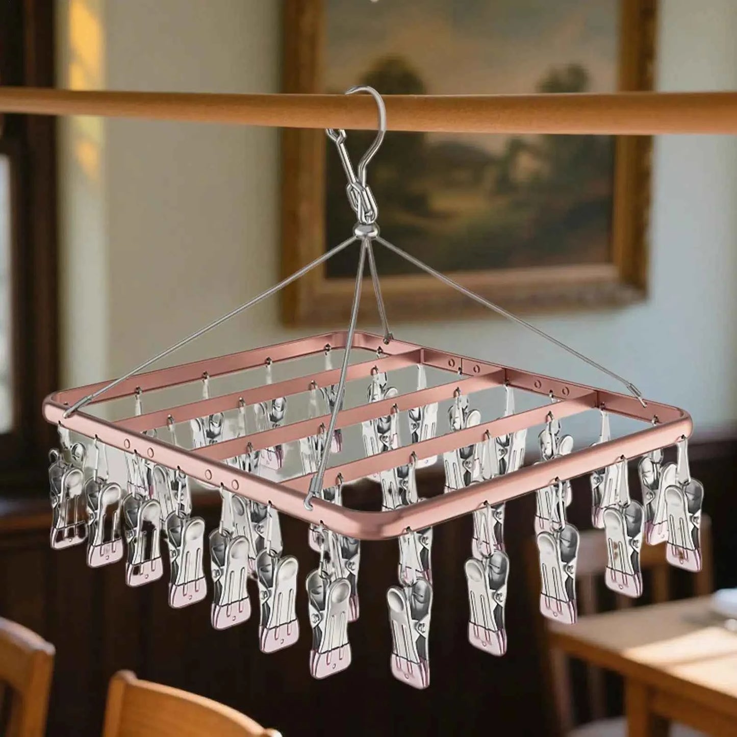 Étendoir à linge en aluminium avec 36 pinces