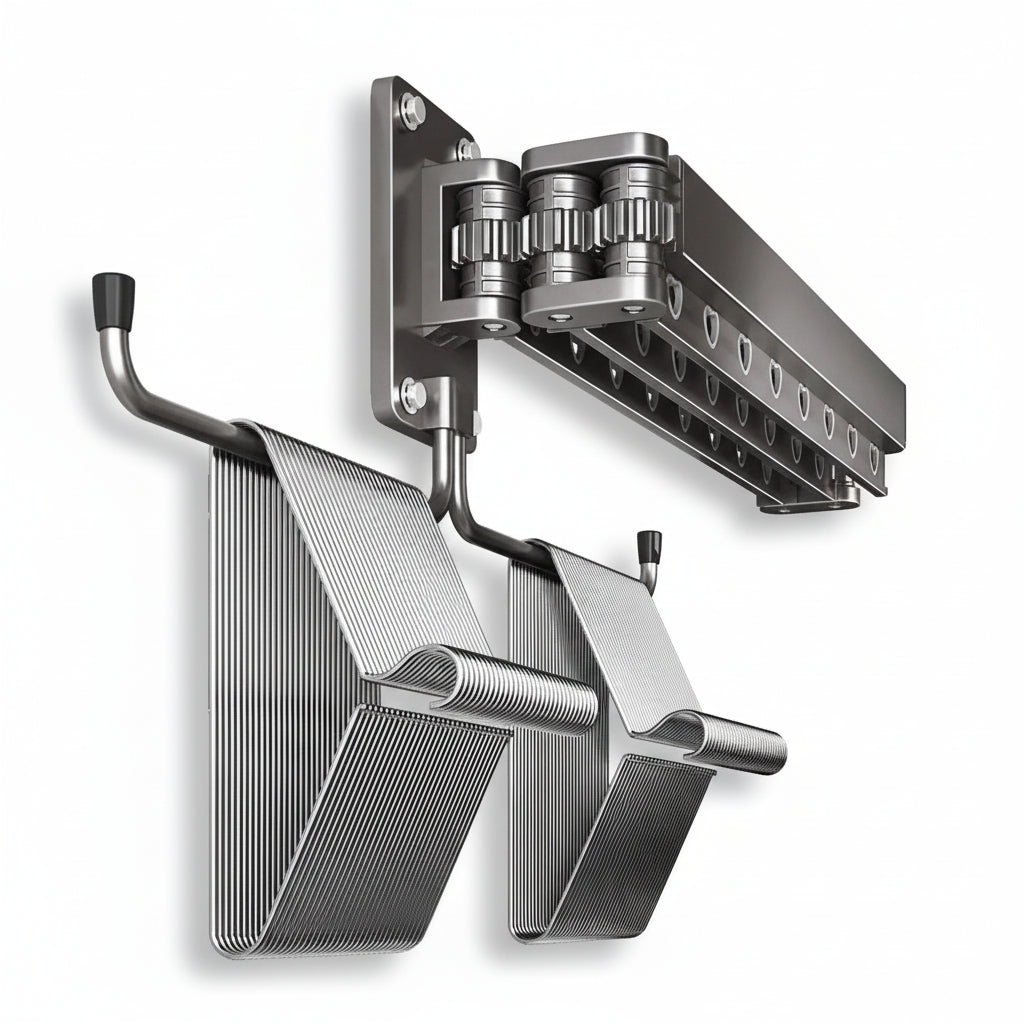 Étendoir à linge mural rétractable en aluminium pliable