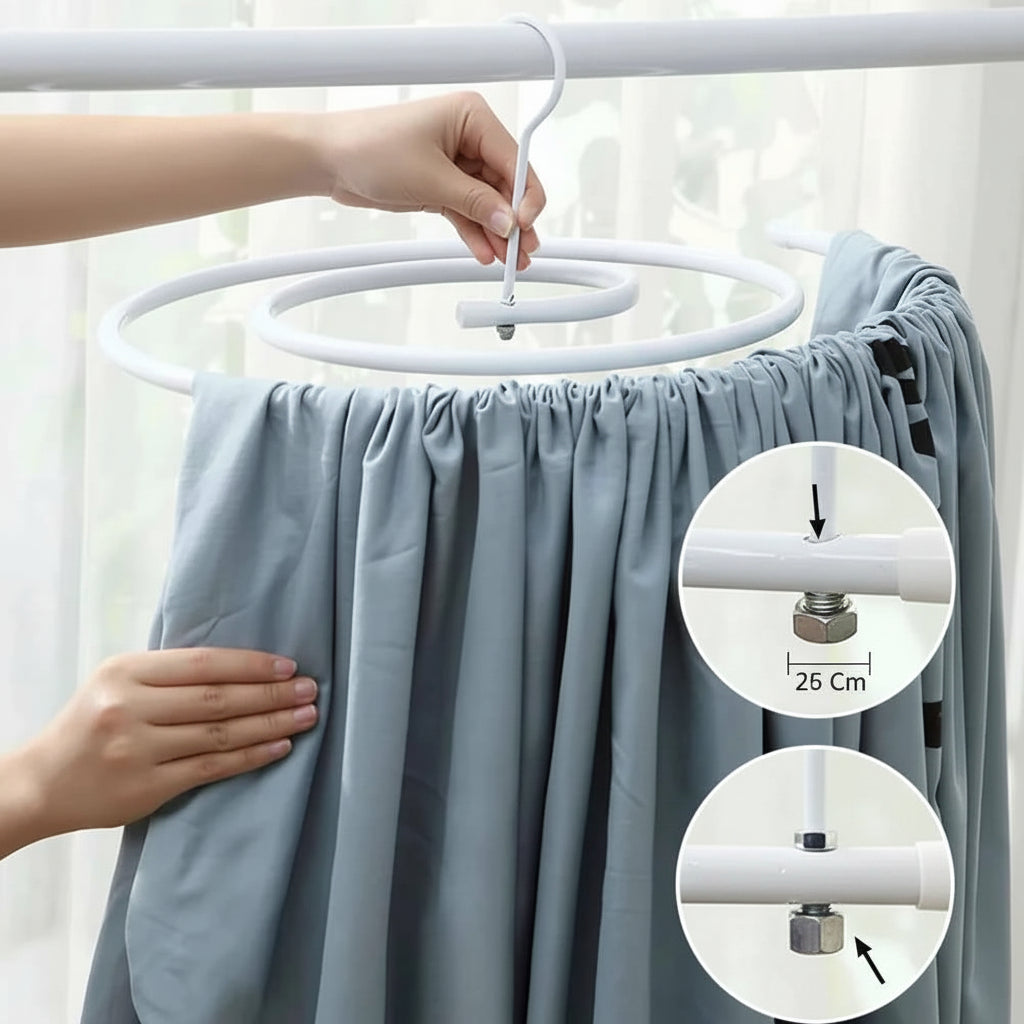 Cintre pour étendoir à linge spirale pour draps
