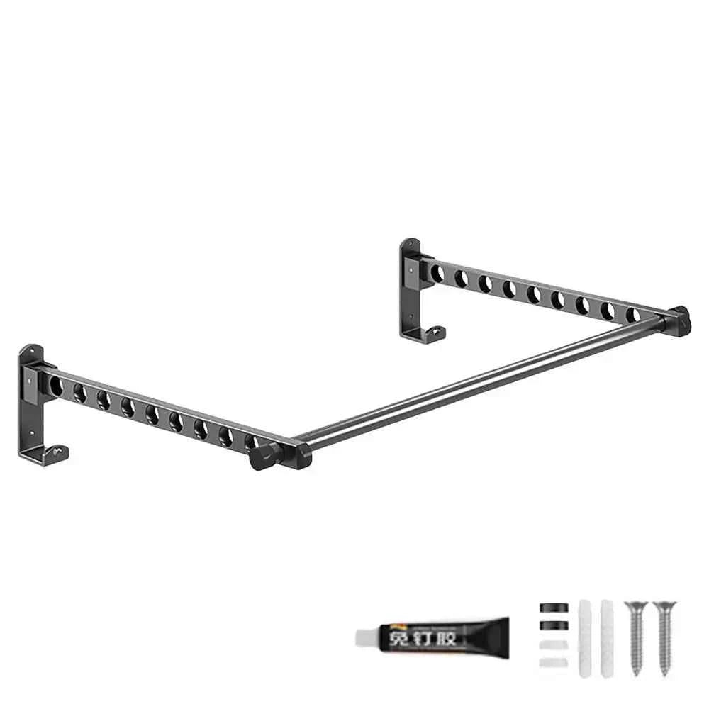 Étendoir à linge mural rabattable double barre pliable