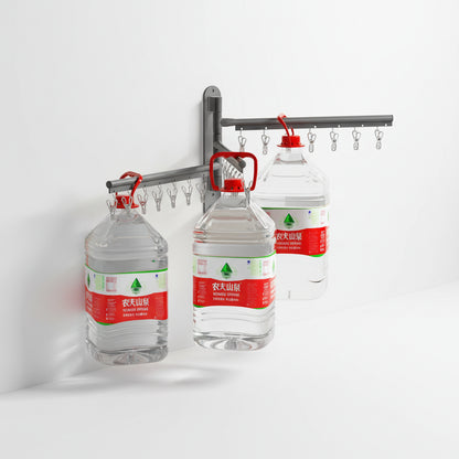 Étendoir à linge mural rabattable aluminium avec pinces