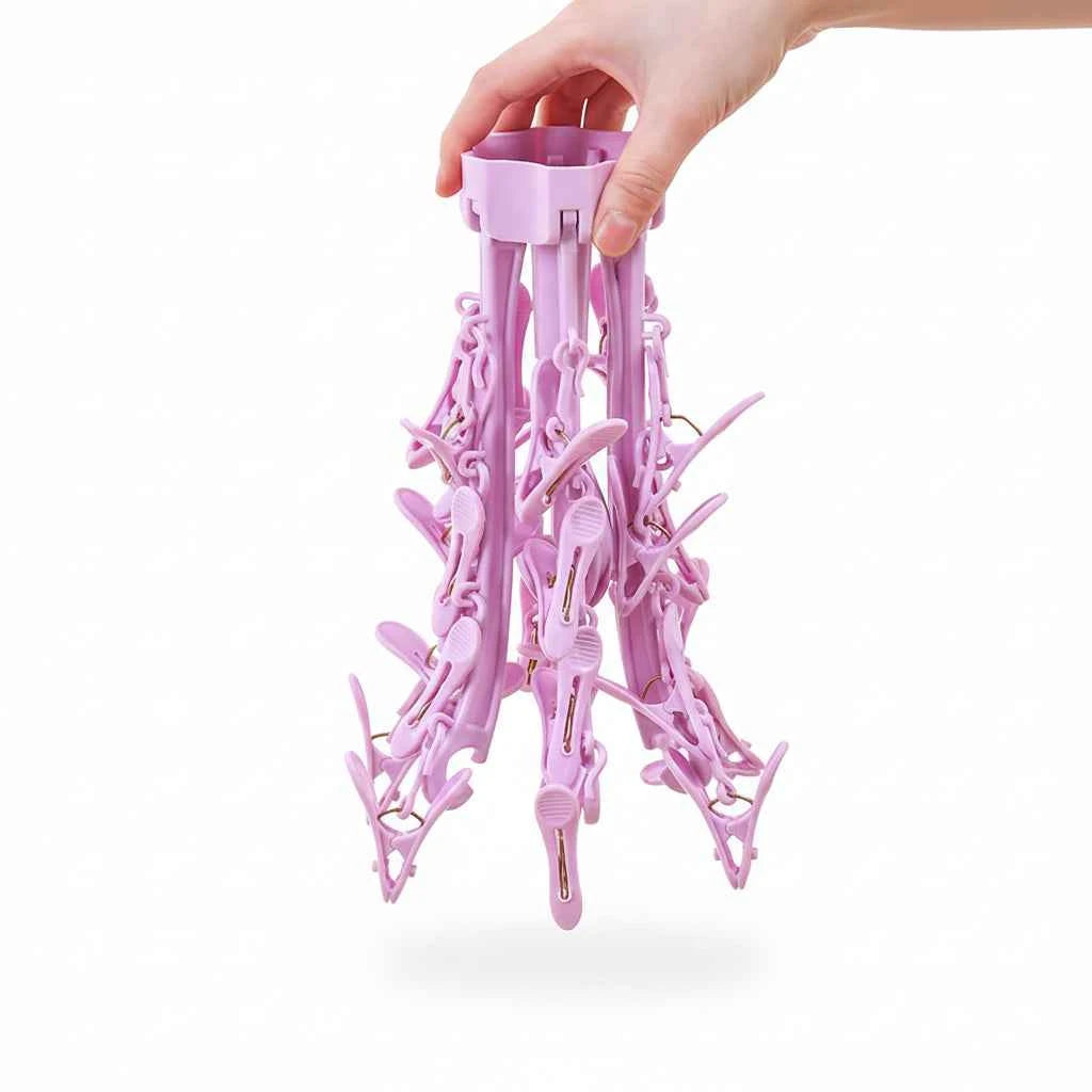 Petit étendoir à linge 24 pinces pliable rotatif