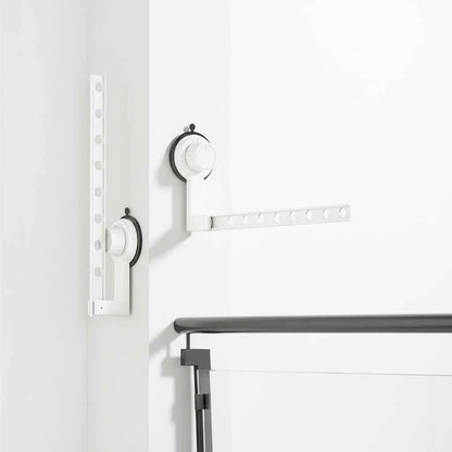 Étendoir à linge mural rabattable ventouse aluminium