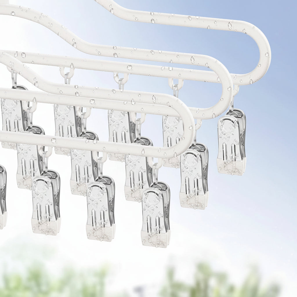 Cintre pour étendoir à linge avec pinces multiples