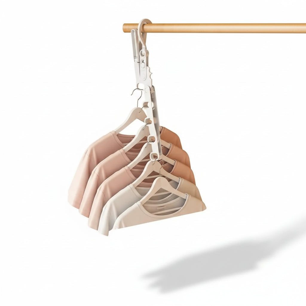 Cintre pour étendoir à linge multifonction gain de place