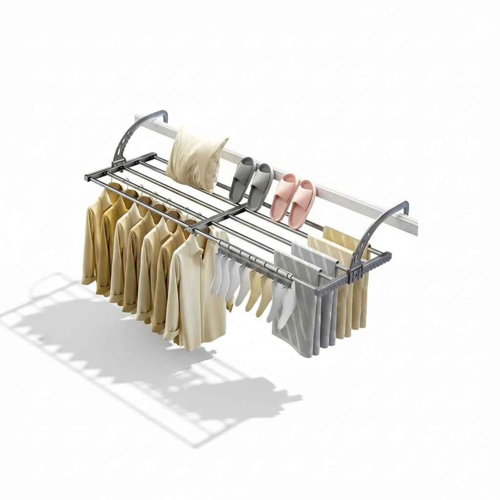 Étendoir à linge pour balcon inox multifonction