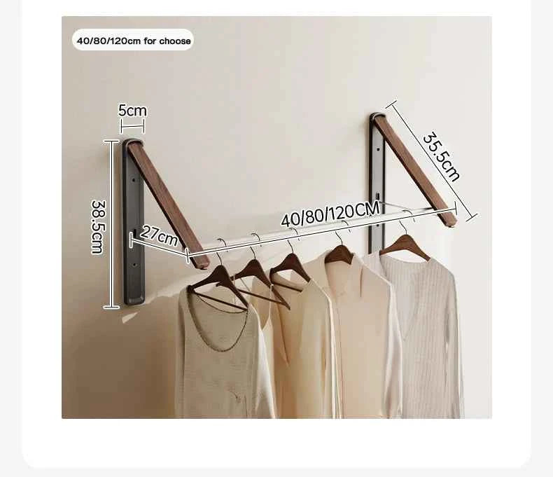 Étendoir à linge mural rétractable en aluminium pliable