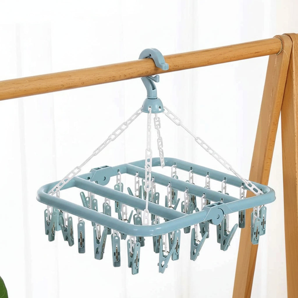 Petit étendoir à linge multi pinces 32 clips