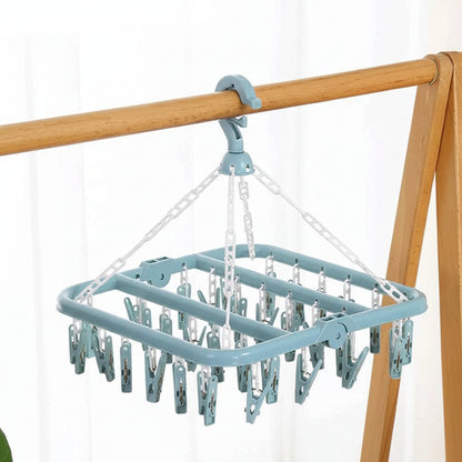 Petit étendoir à linge multi pinces 32 clips