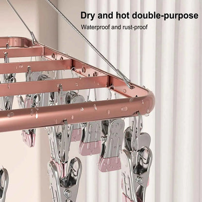 Étendoir à linge en aluminium avec 36 pinces